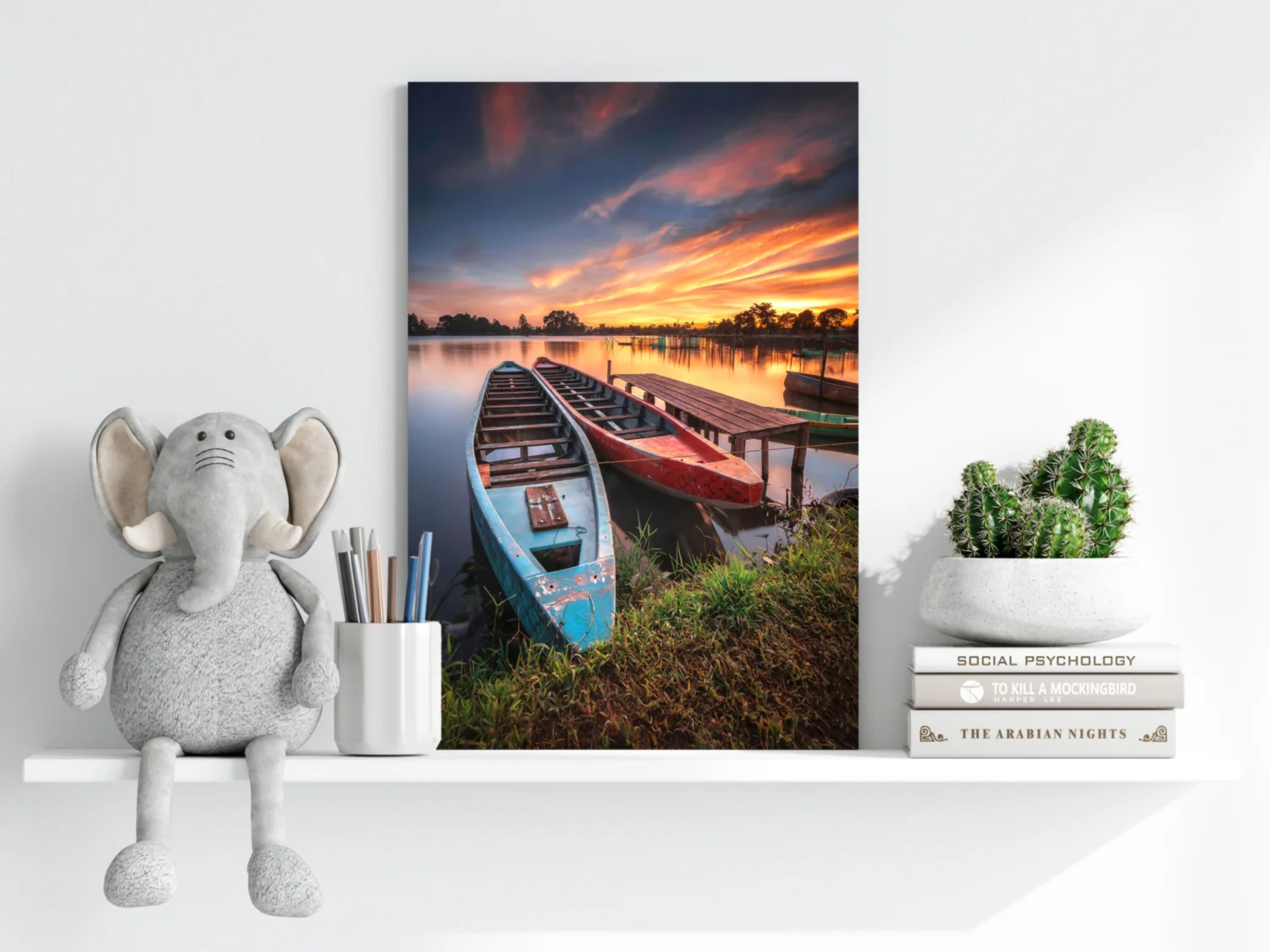 Sunset Lake View Aluminum Print - Image 6