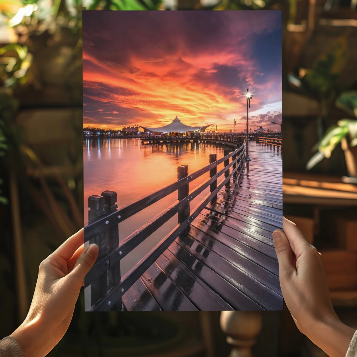 Sunset Lake View Aluminum Print - Image 5