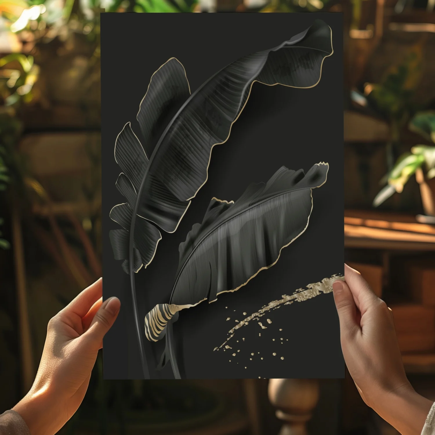 Black Leaves Aluminum Print - Image 5