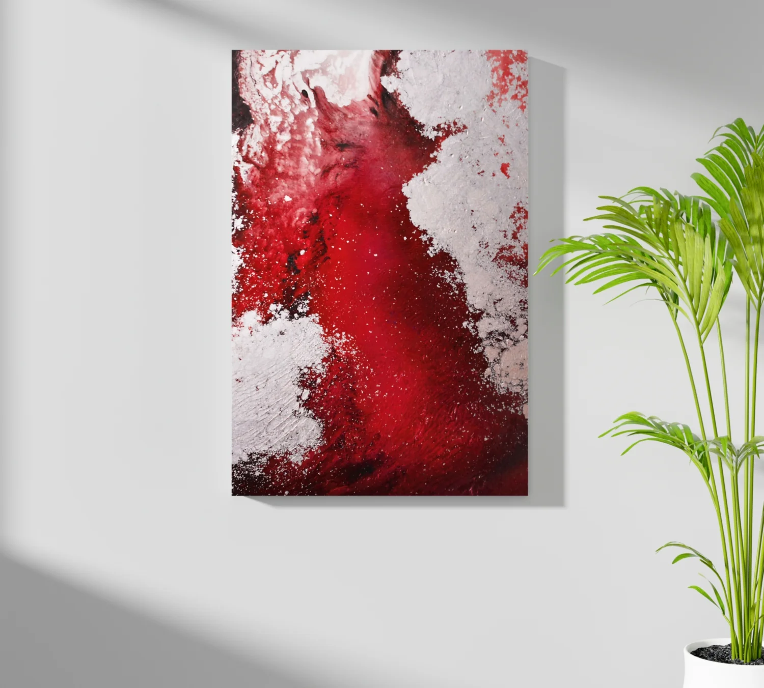 Abstract Paint Red V3 Aluminum Print - Image 7