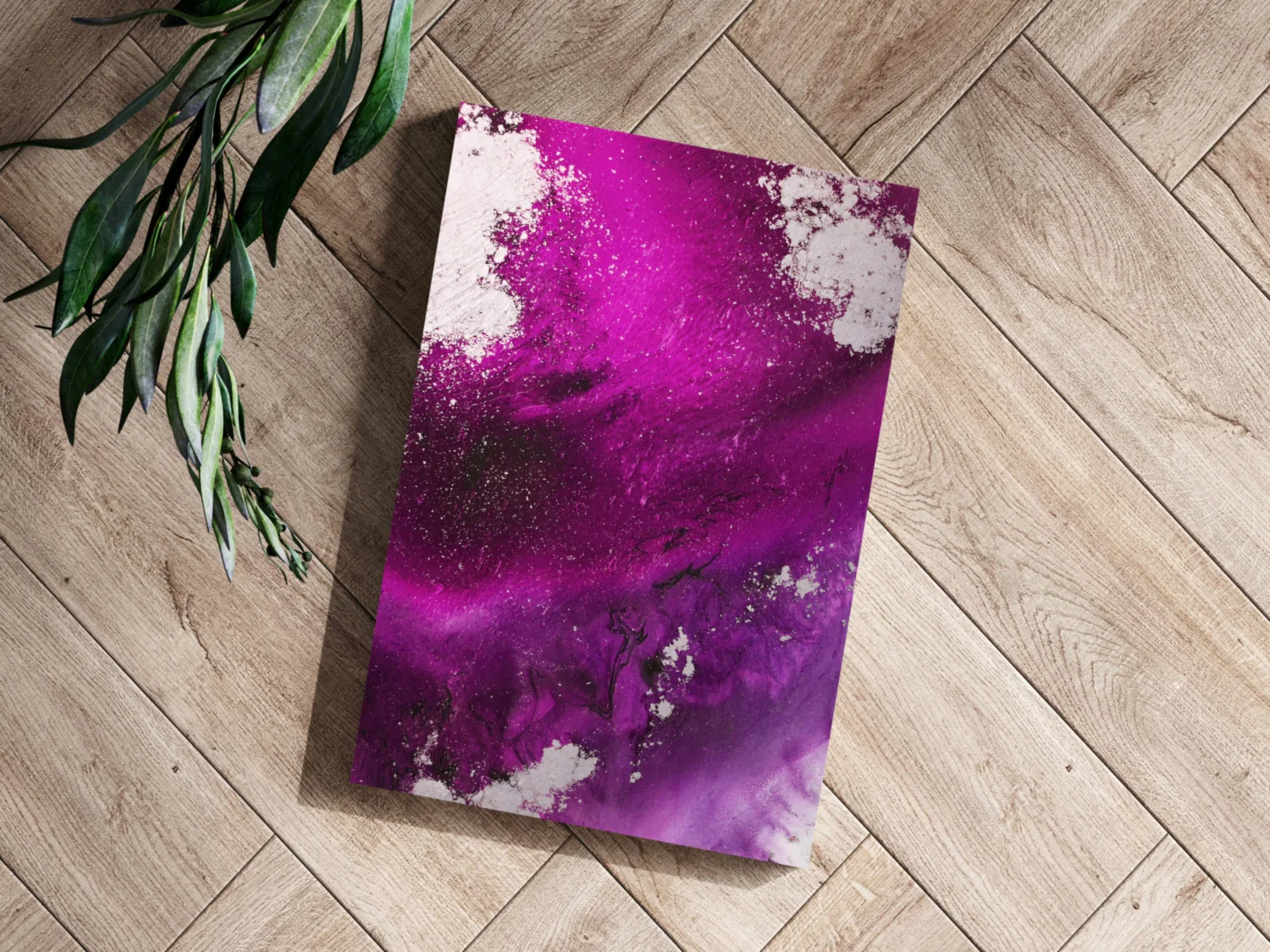 Abstract Paint Fuschia V3 Aluminum Print - Image 3