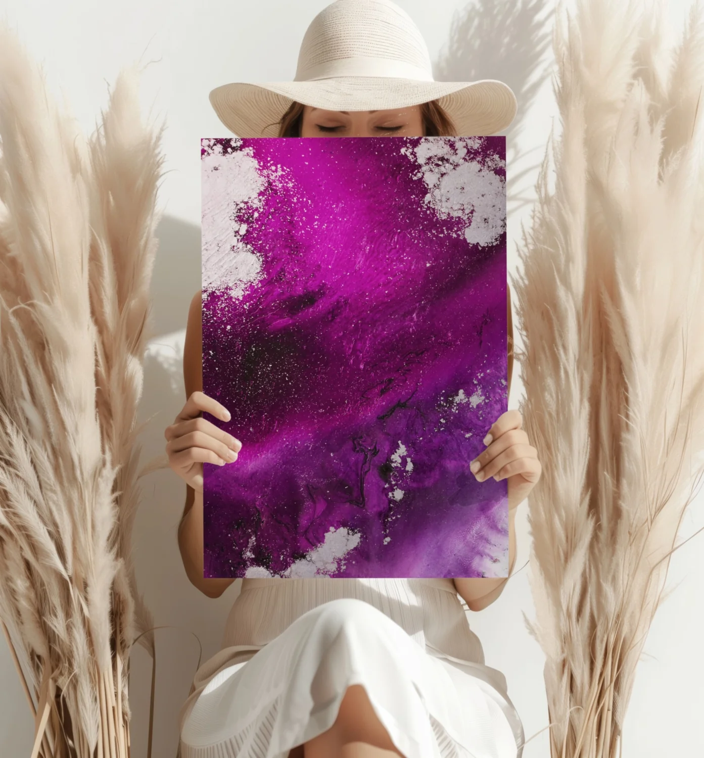 Abstract Paint Fuschia V3 Aluminum Print - Image 4