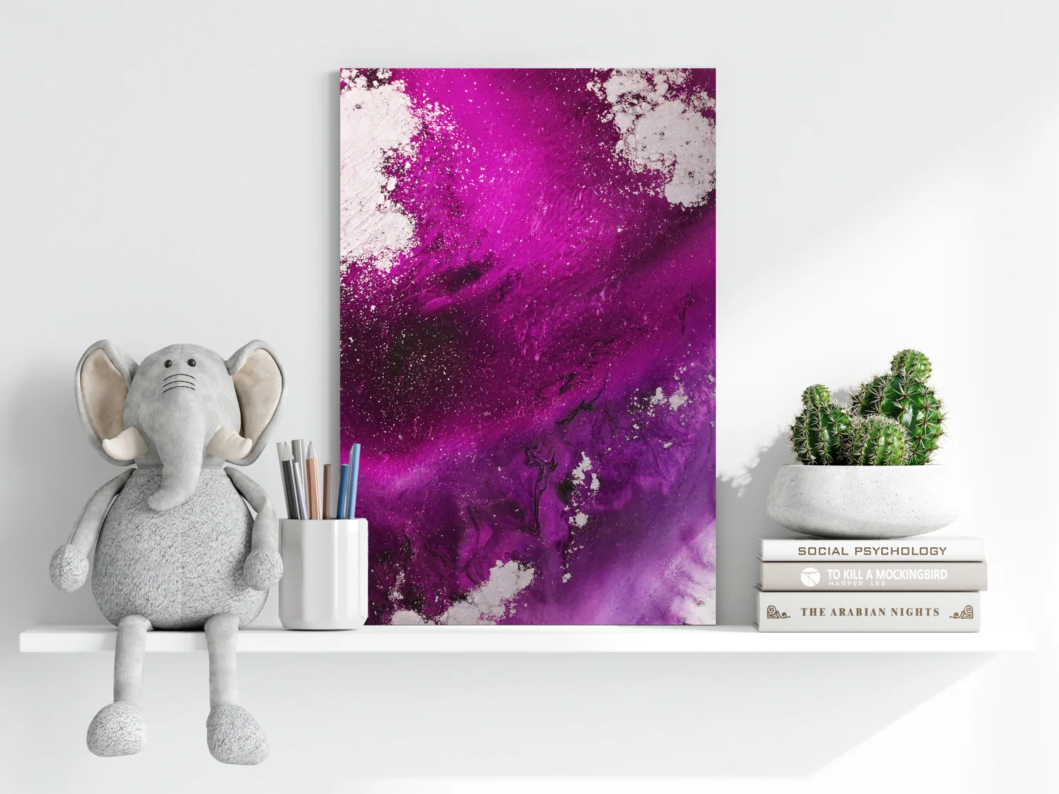 Abstract Paint Fuschia V3 Aluminum Print - Image 6