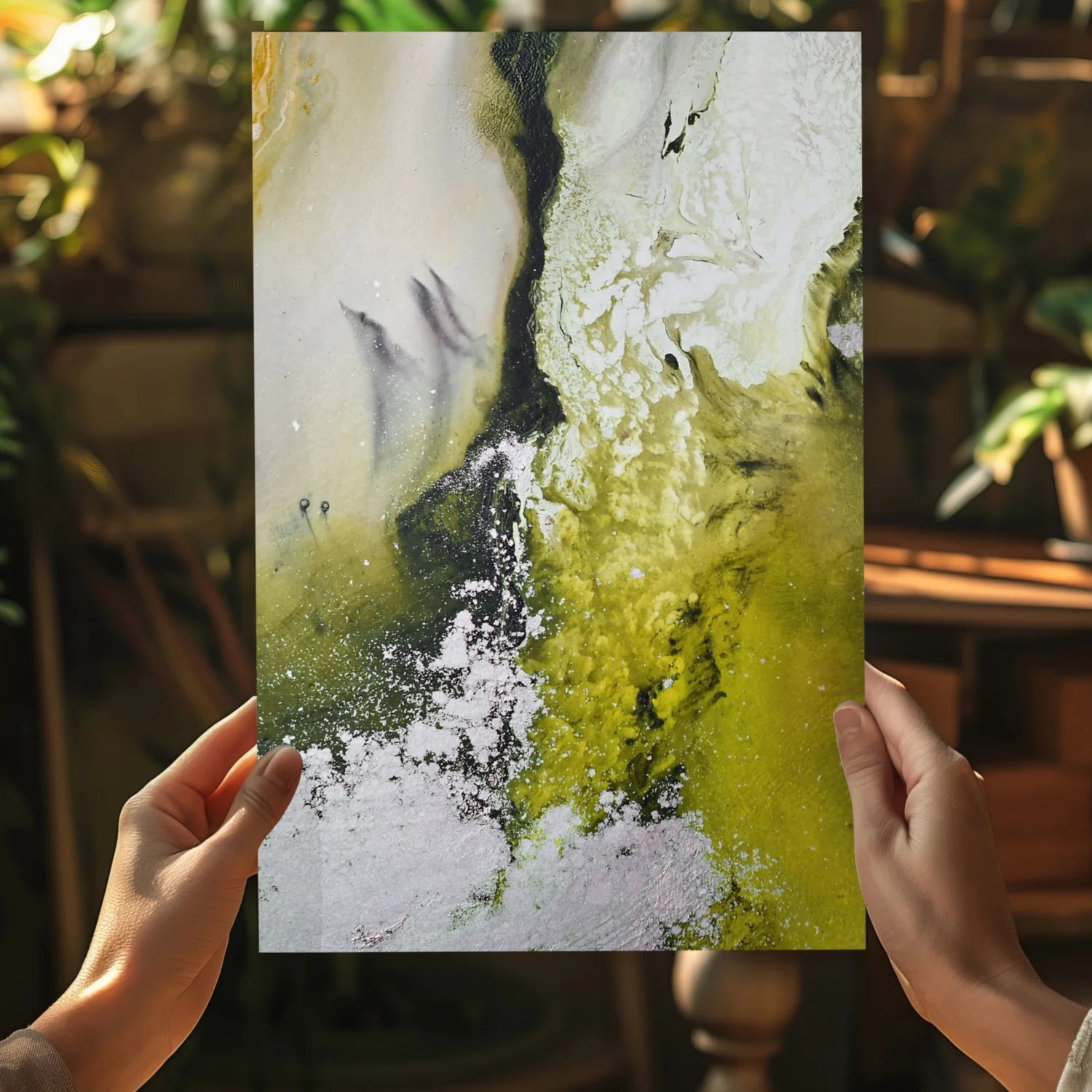Abstract Paint Yellow V2 Aluminum Print - Image 5