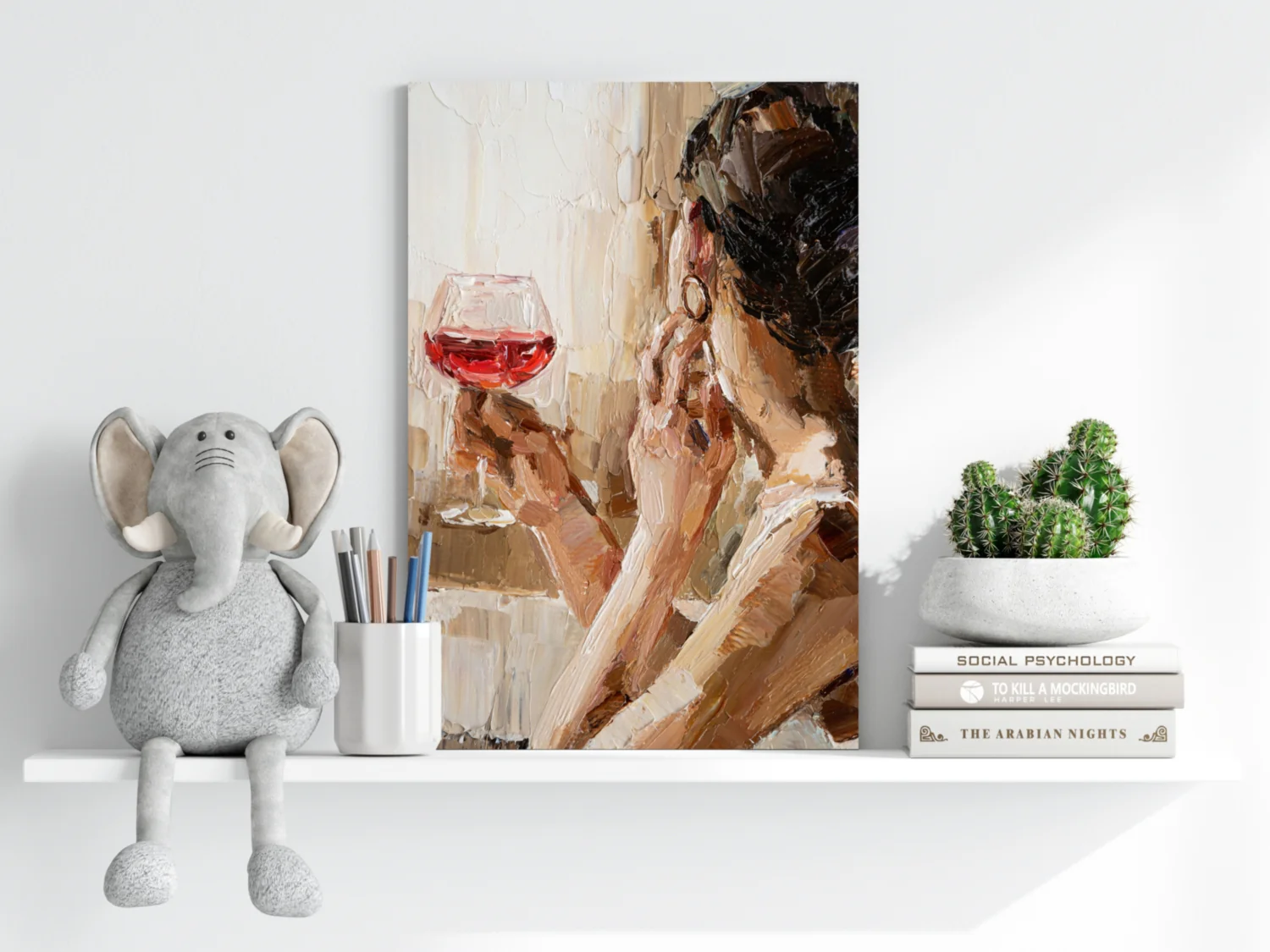 Woman Holding Wine Aluminum Print - Image 6