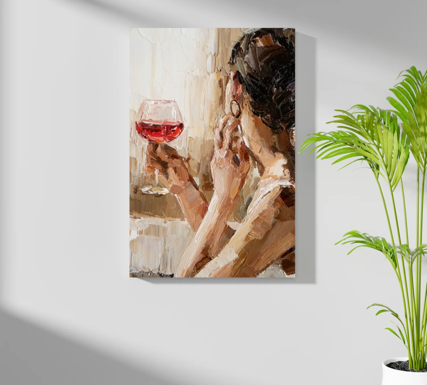 Woman Holding Wine Aluminum Print - Image 7