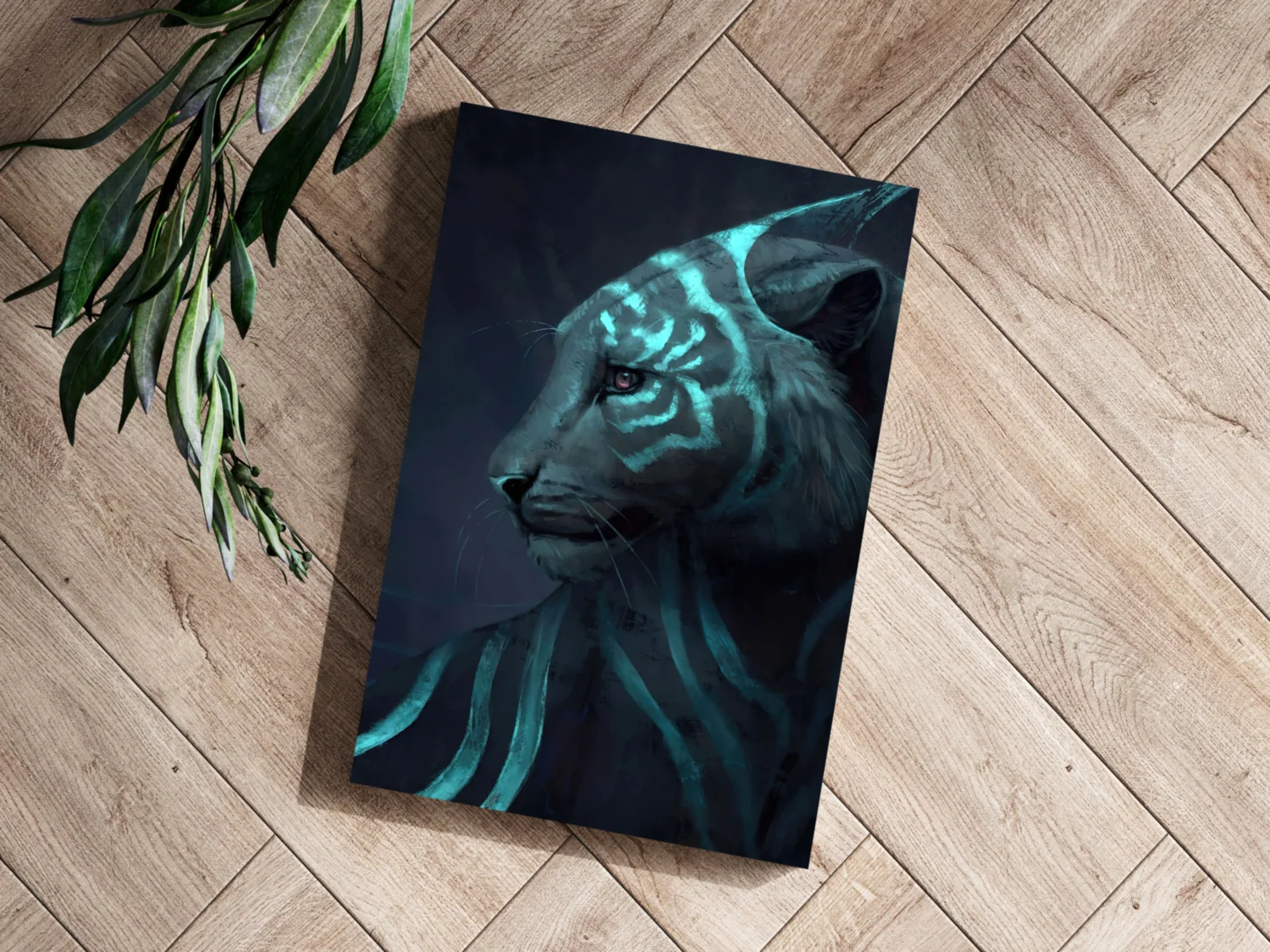 Futuristic Tiger Aluminum Print - Image 3