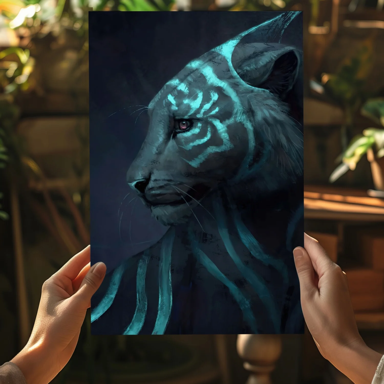 Futuristic Tiger Aluminum Print - Image 5