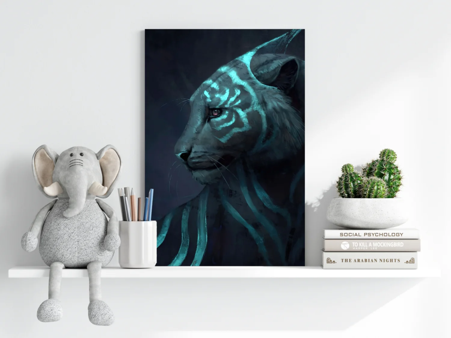 Futuristic Tiger Aluminum Print - Image 6