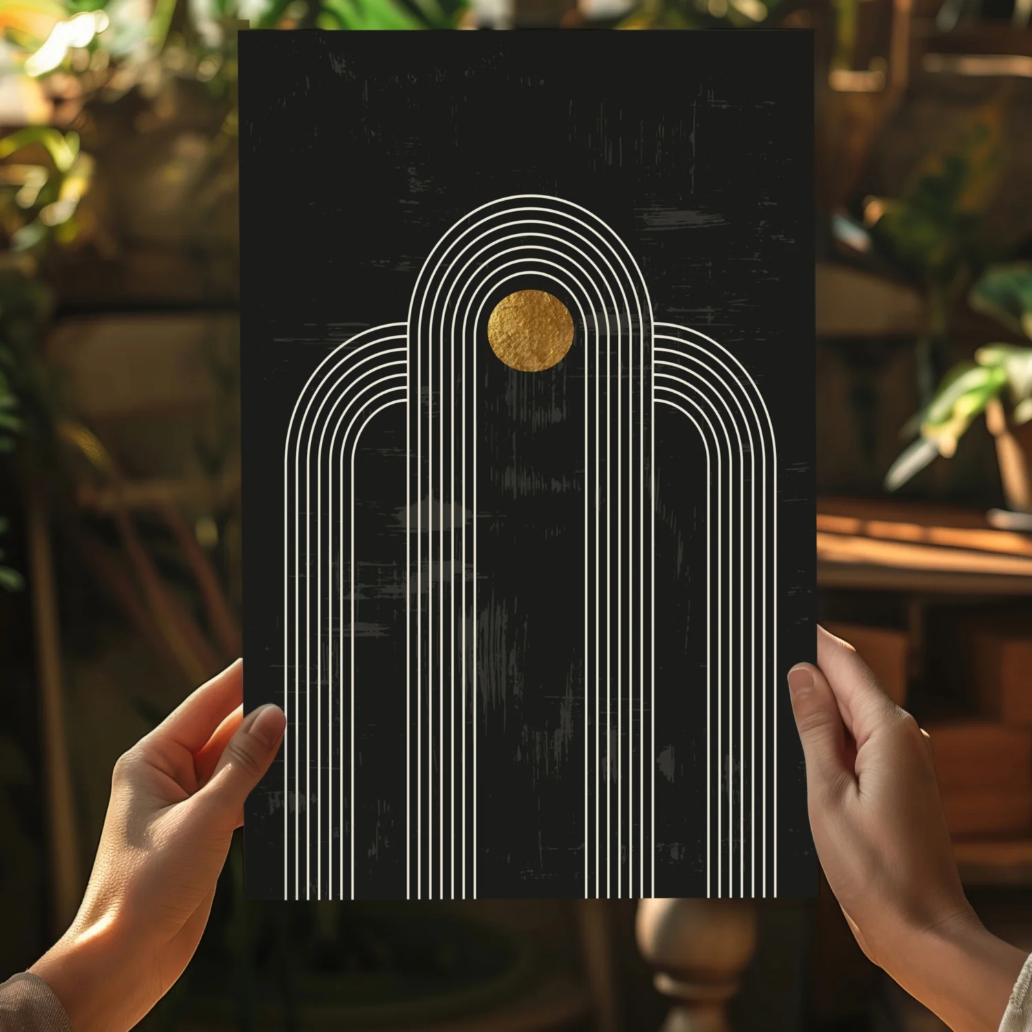 Abstract Line Art Dots and Lines Aluminum Print - Image 5