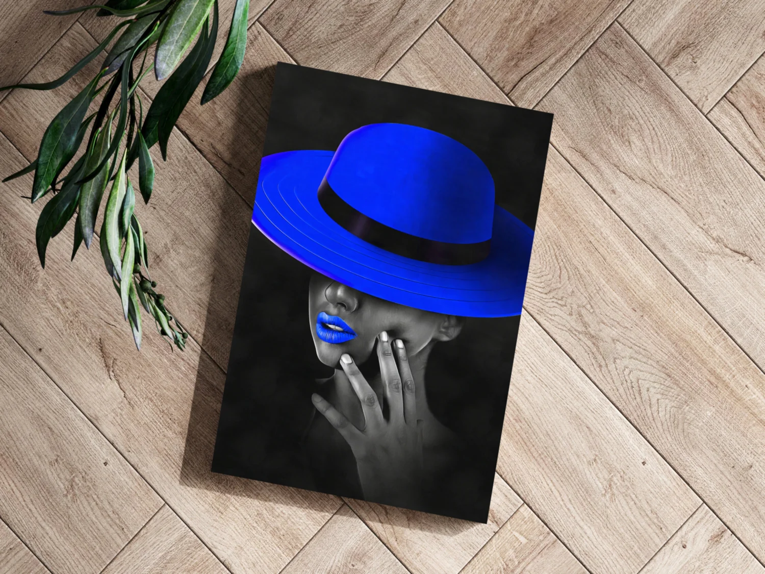 Woman with Blue Hat Aluminum Print - Image 3