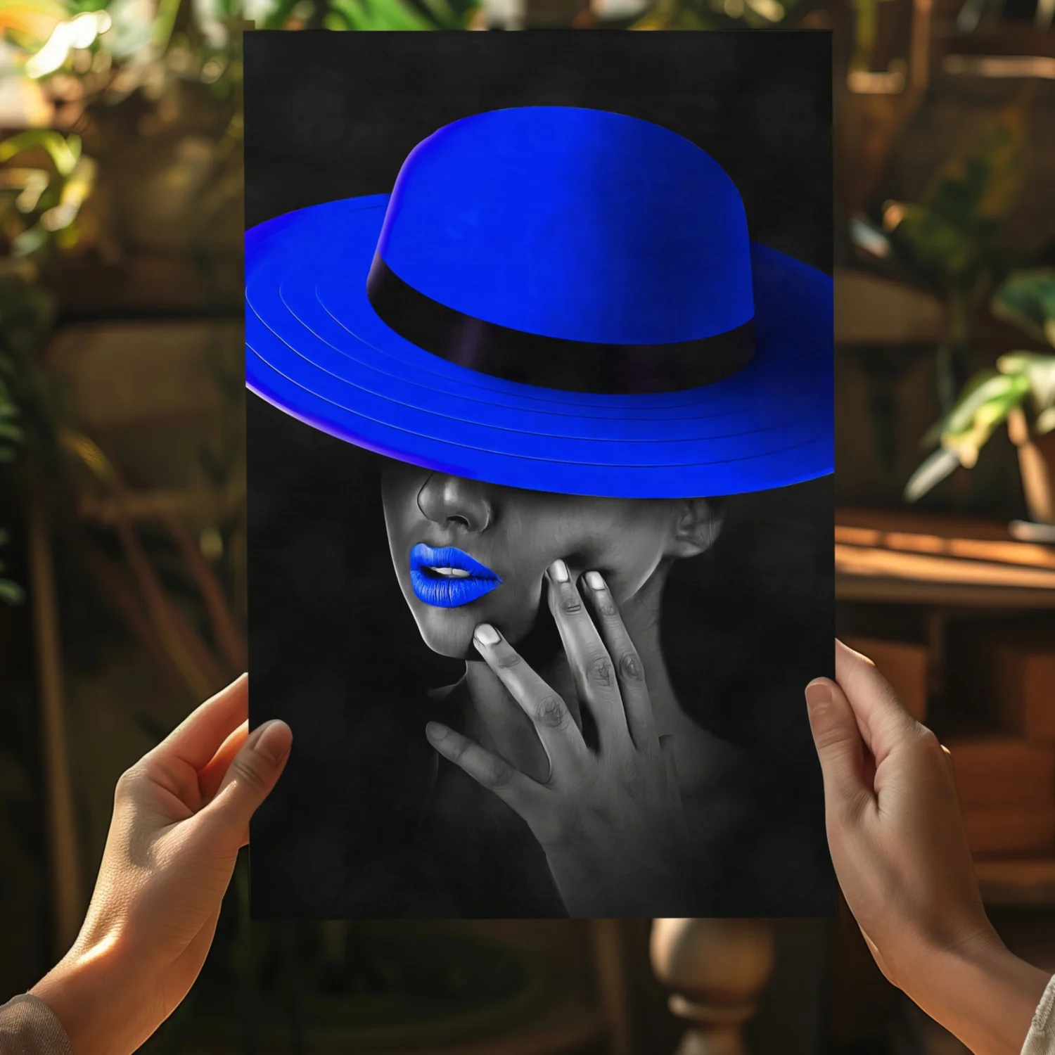 Woman with Blue Hat Aluminum Print - Image 5