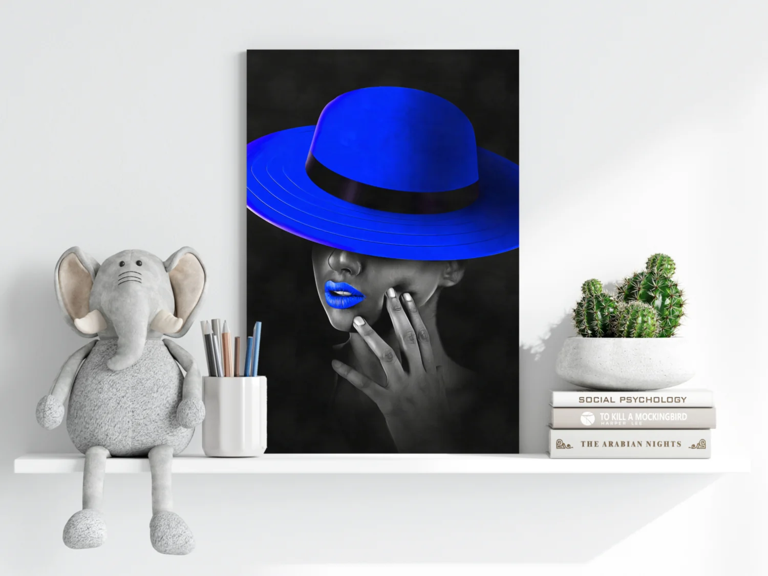 Woman with Blue Hat Aluminum Print - Image 6