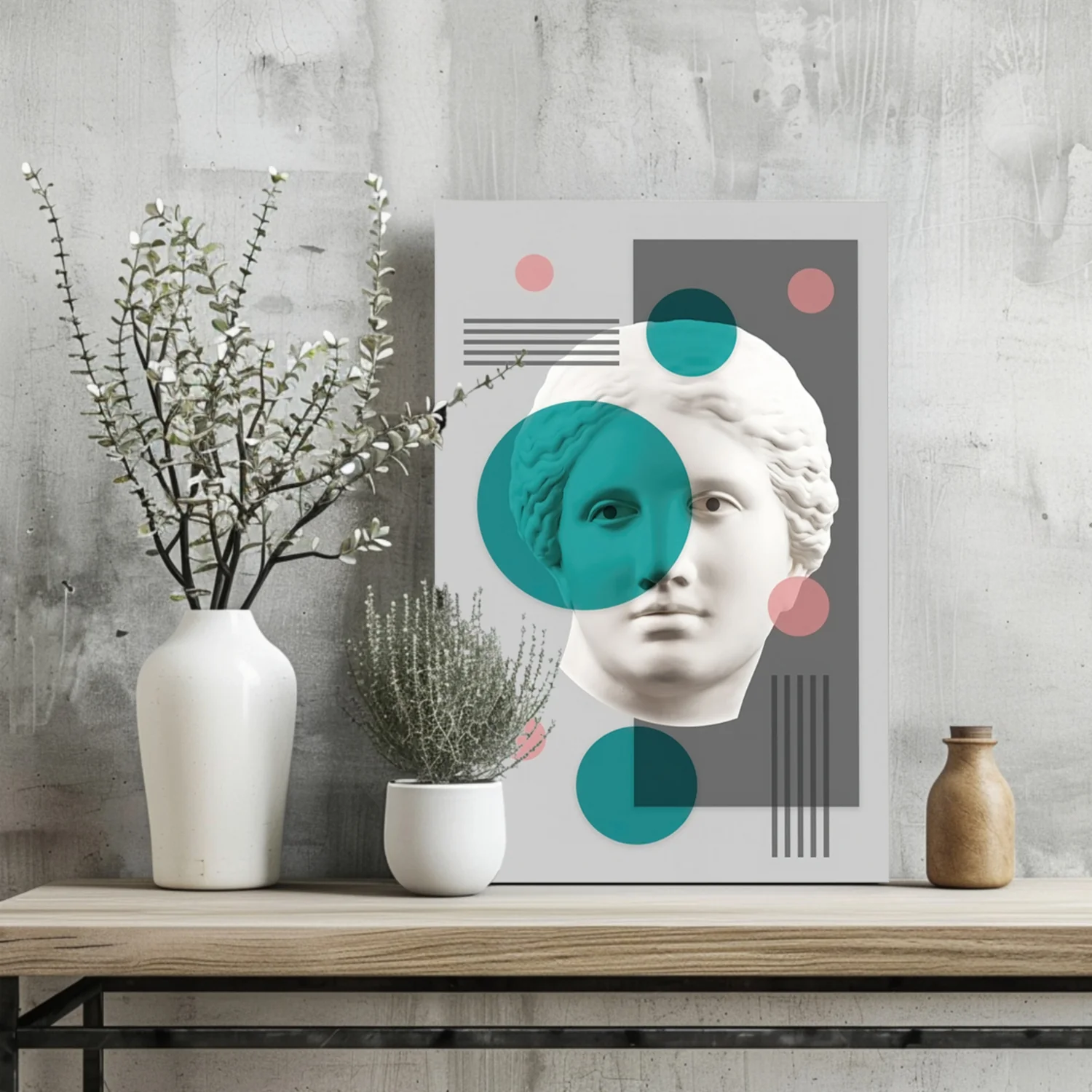 Contemporary Art Statue Head Aluminum Print - Image 2