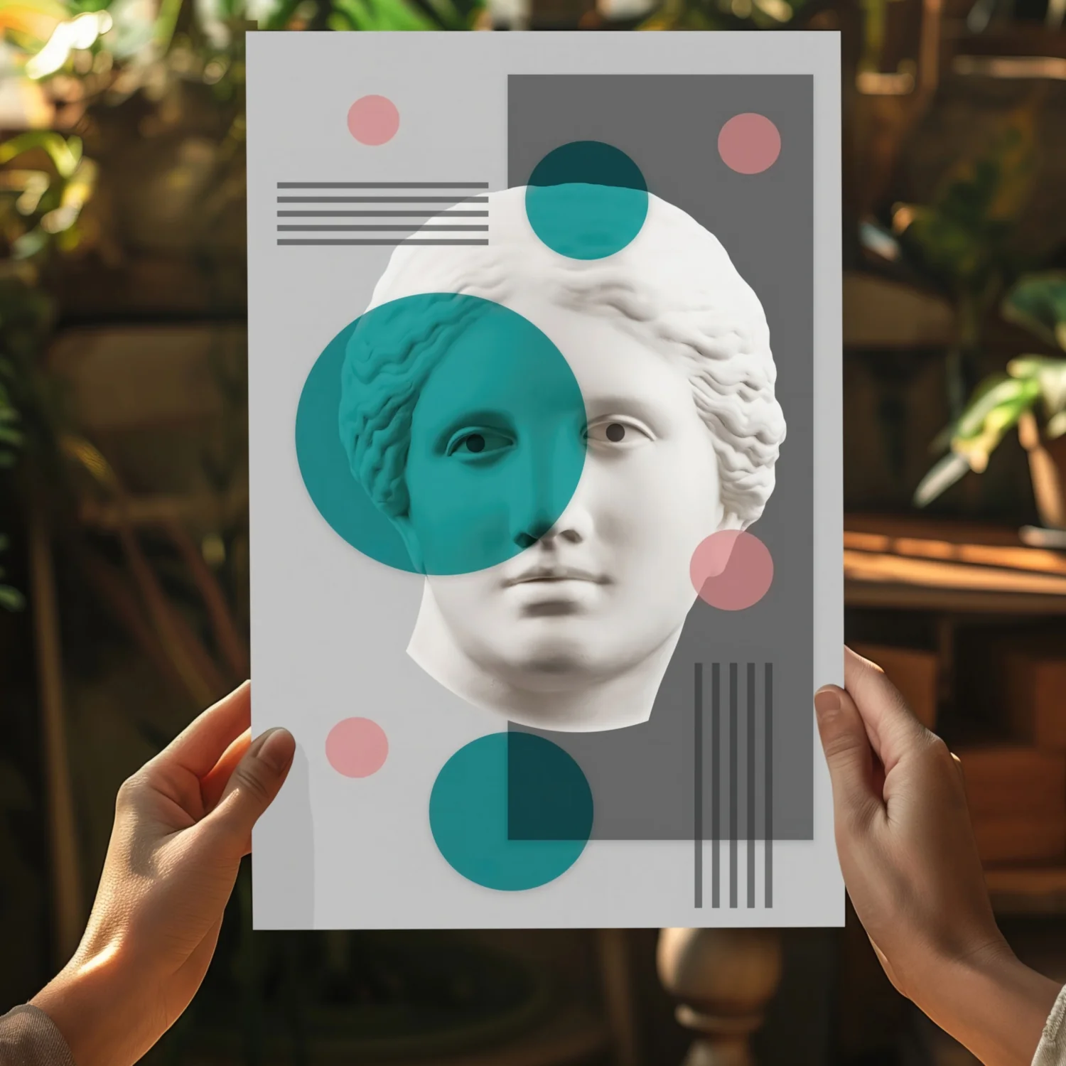 Contemporary Art Statue Head Aluminum Print - Image 5