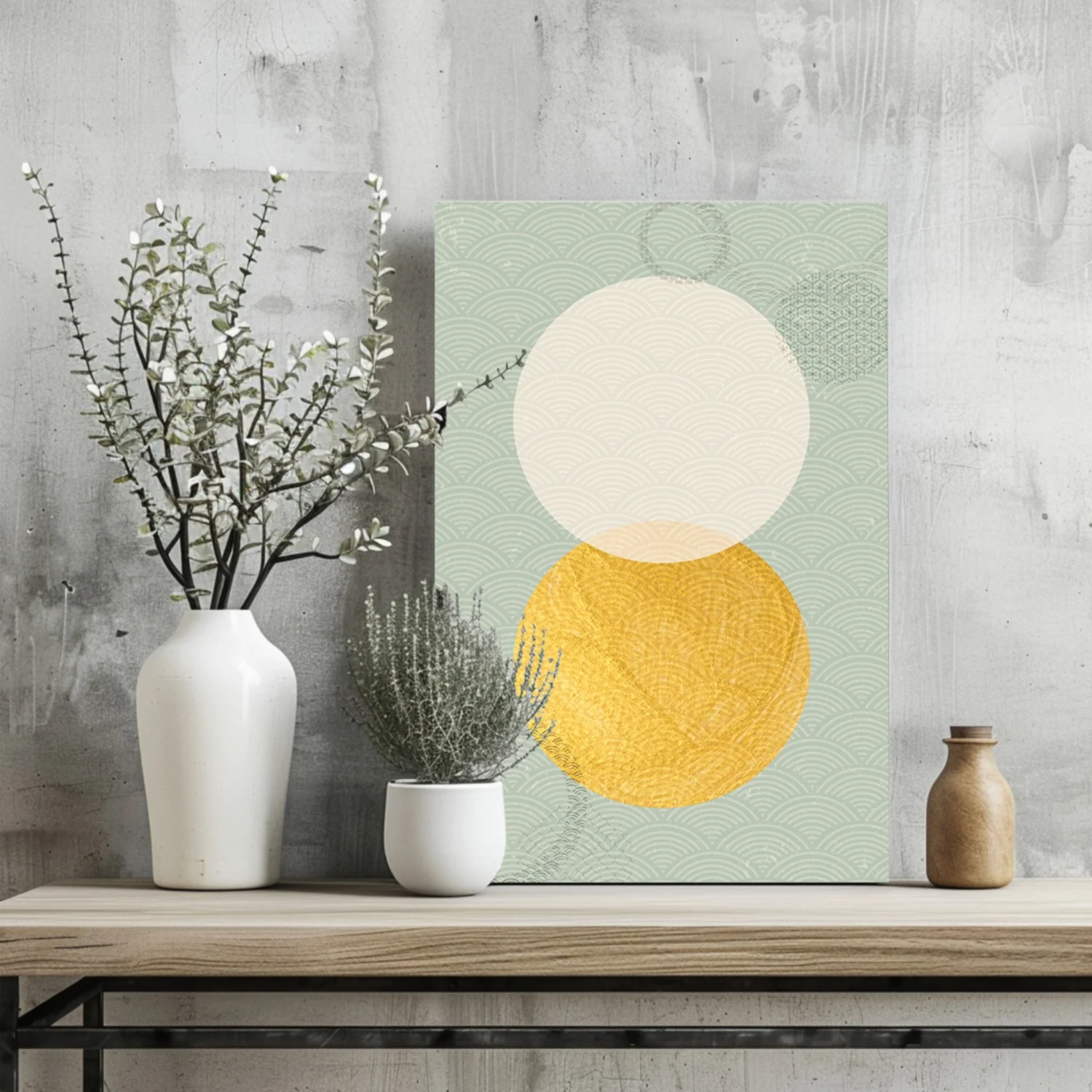 Abstract Art Dots V1 Aluminum Print - Image 2