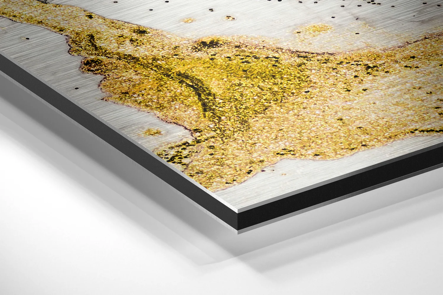 Golden Marble Brushed Aluminium Dibond Wall Art - Image 2
