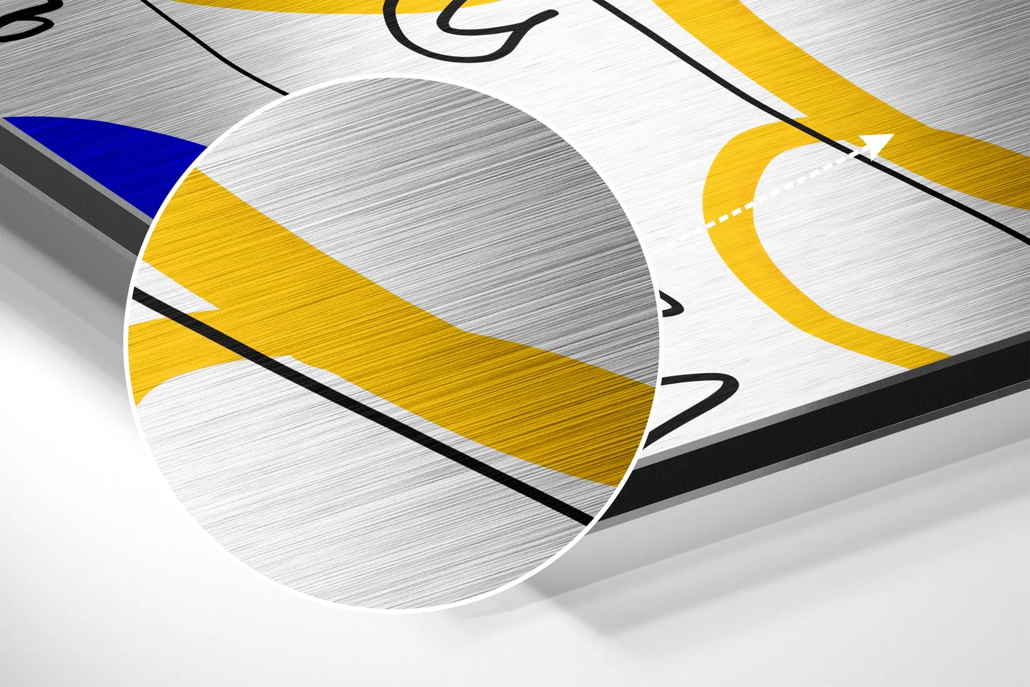 Line Art Brushed Aluminium Dibond Wall Art - Image 3