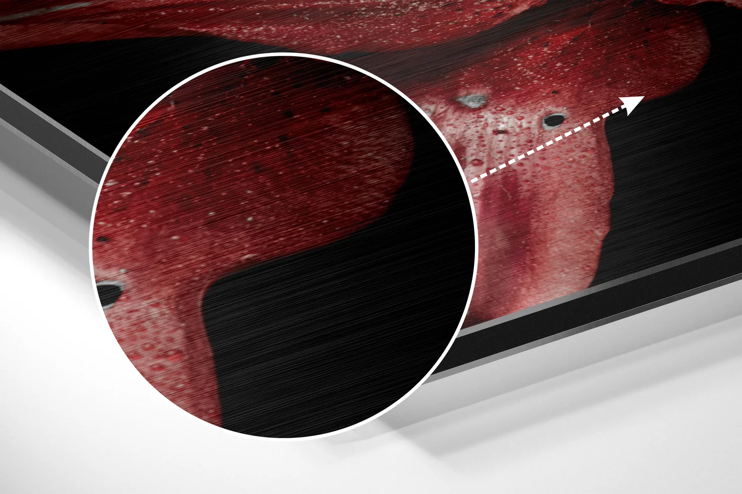 Red Lillium Brushed Aluminium Dibond Wall Art - Image 3