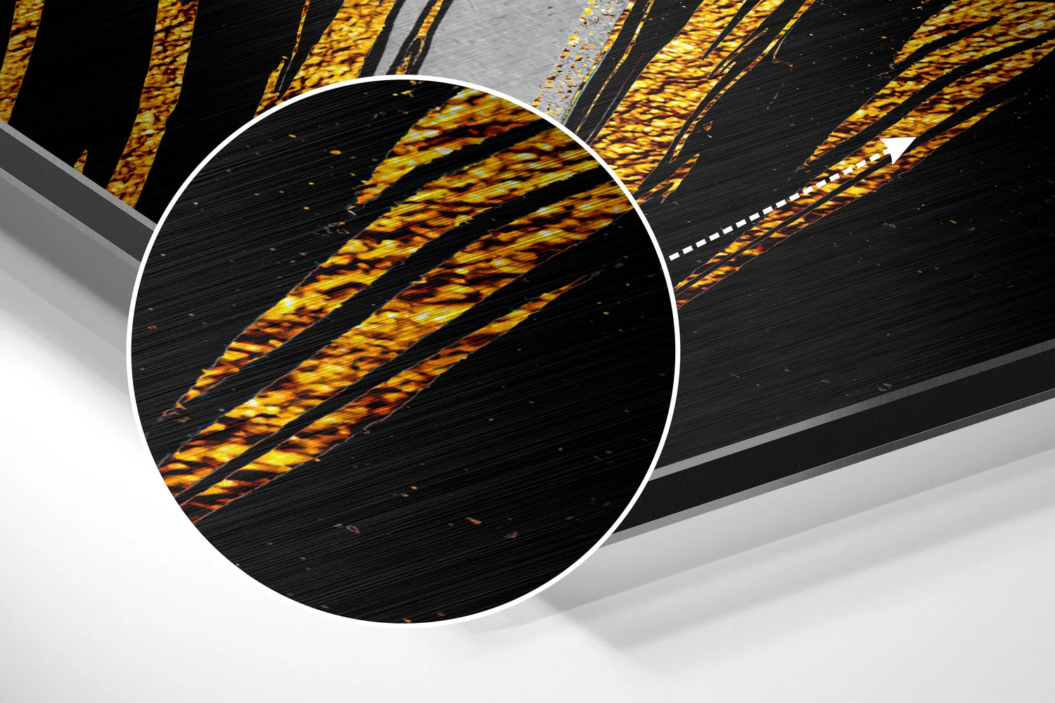 Golden Feather Brushed Aluminium Dibond Wall Art - Image 3