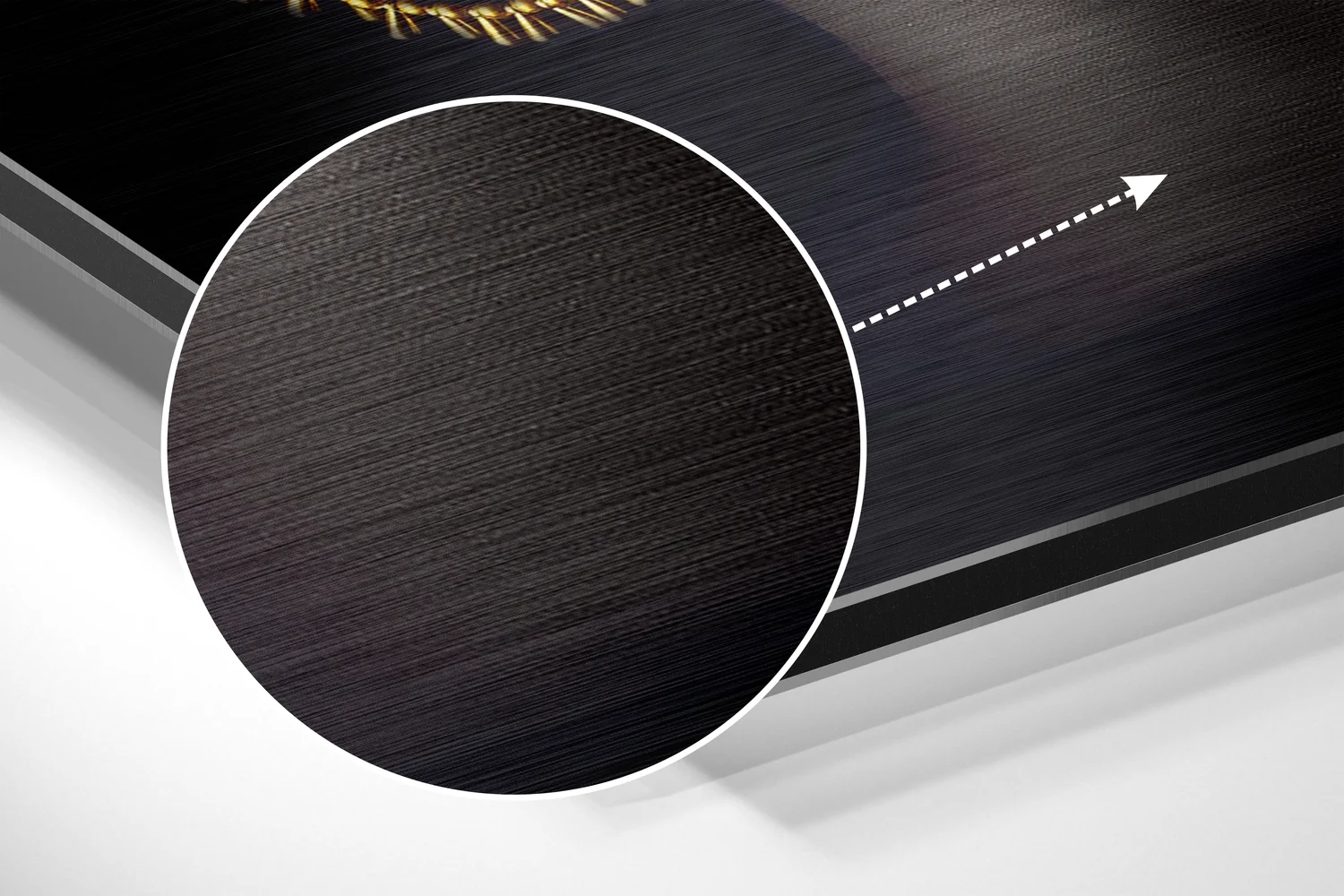 Golden Woman Brushed Aluminium Dibond Wall Art - Image 3