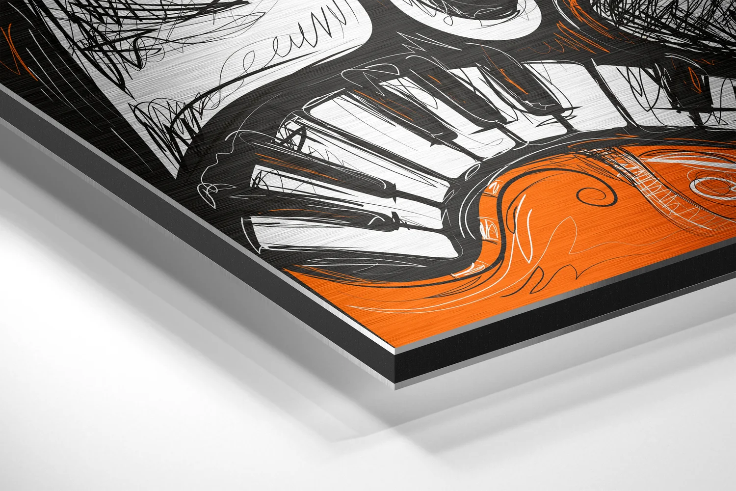 Picasso Style Brushed Aluminium Dibond Wall Art - Image 2