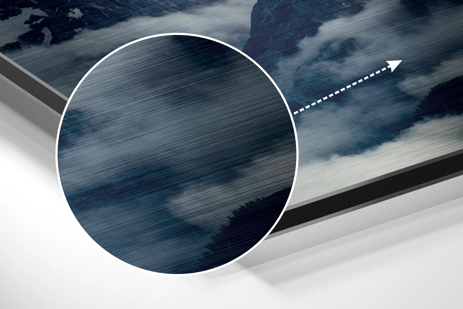 Mountain View Brushed Aluminium Dibond Wall Art - Image 3
