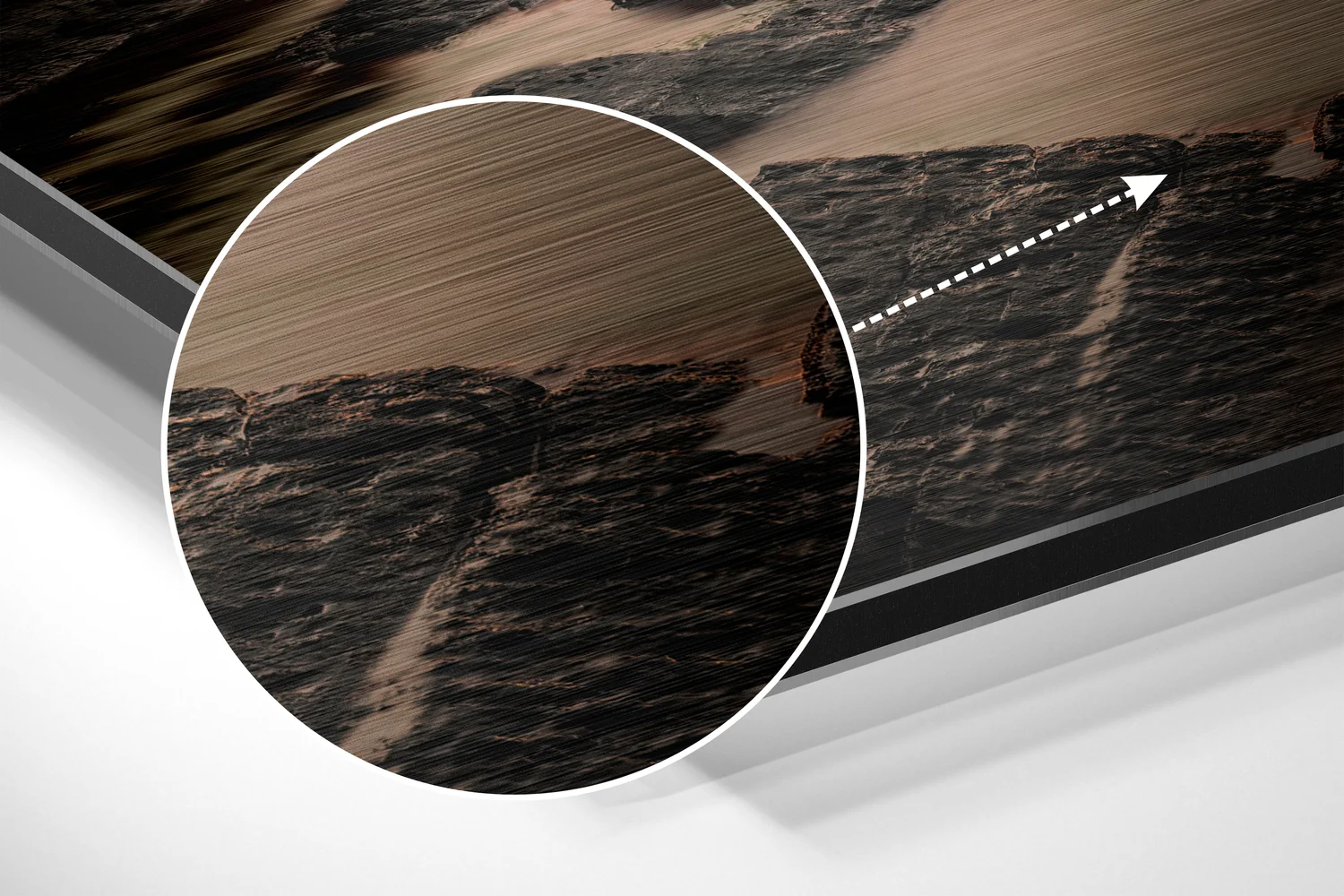 Sunset and Mountains Brushed Aluminium Dibond Wall Art - Image 3
