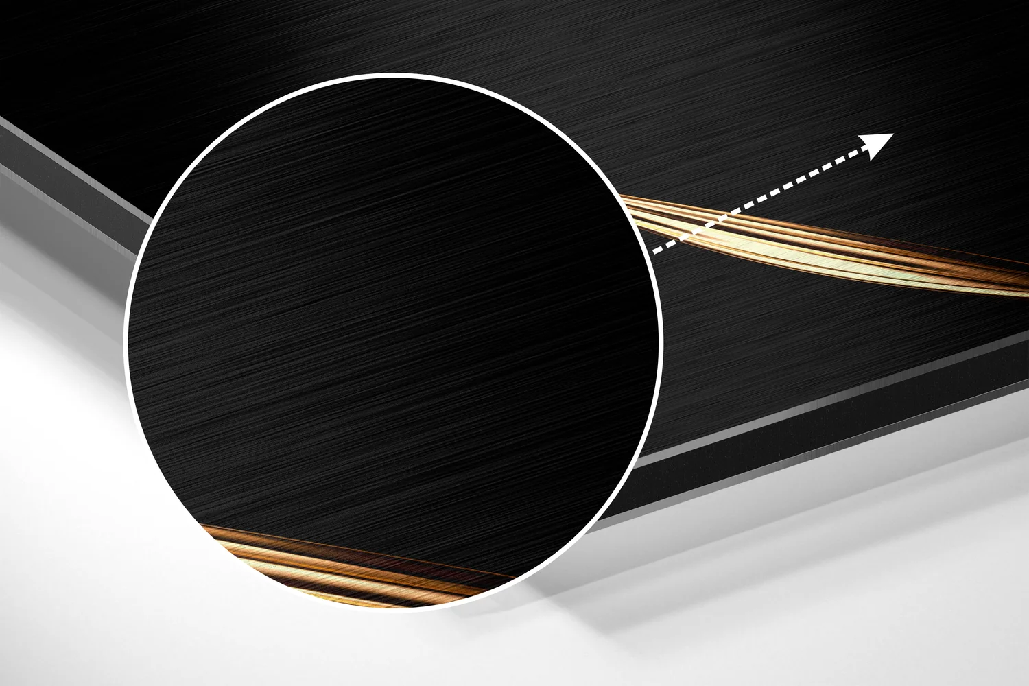 Golden Flower Brushed Aluminium Dibond Wall Art - Image 3