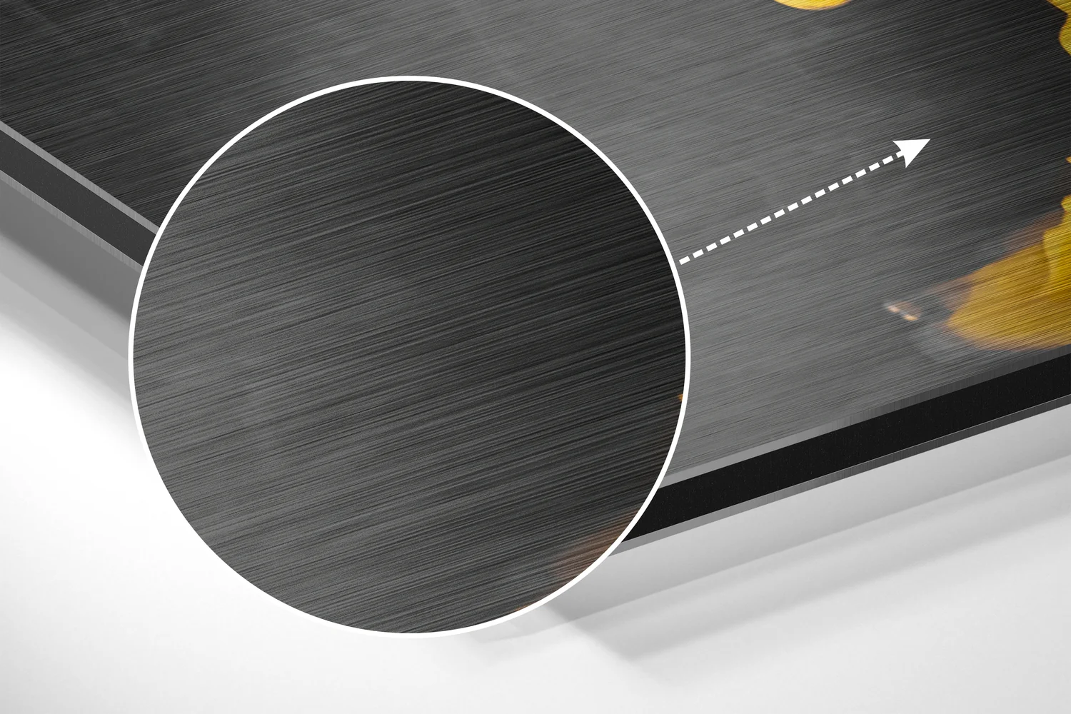 Yellow Smoke Brushed Aluminium Dibond Wall Art - Image 3
