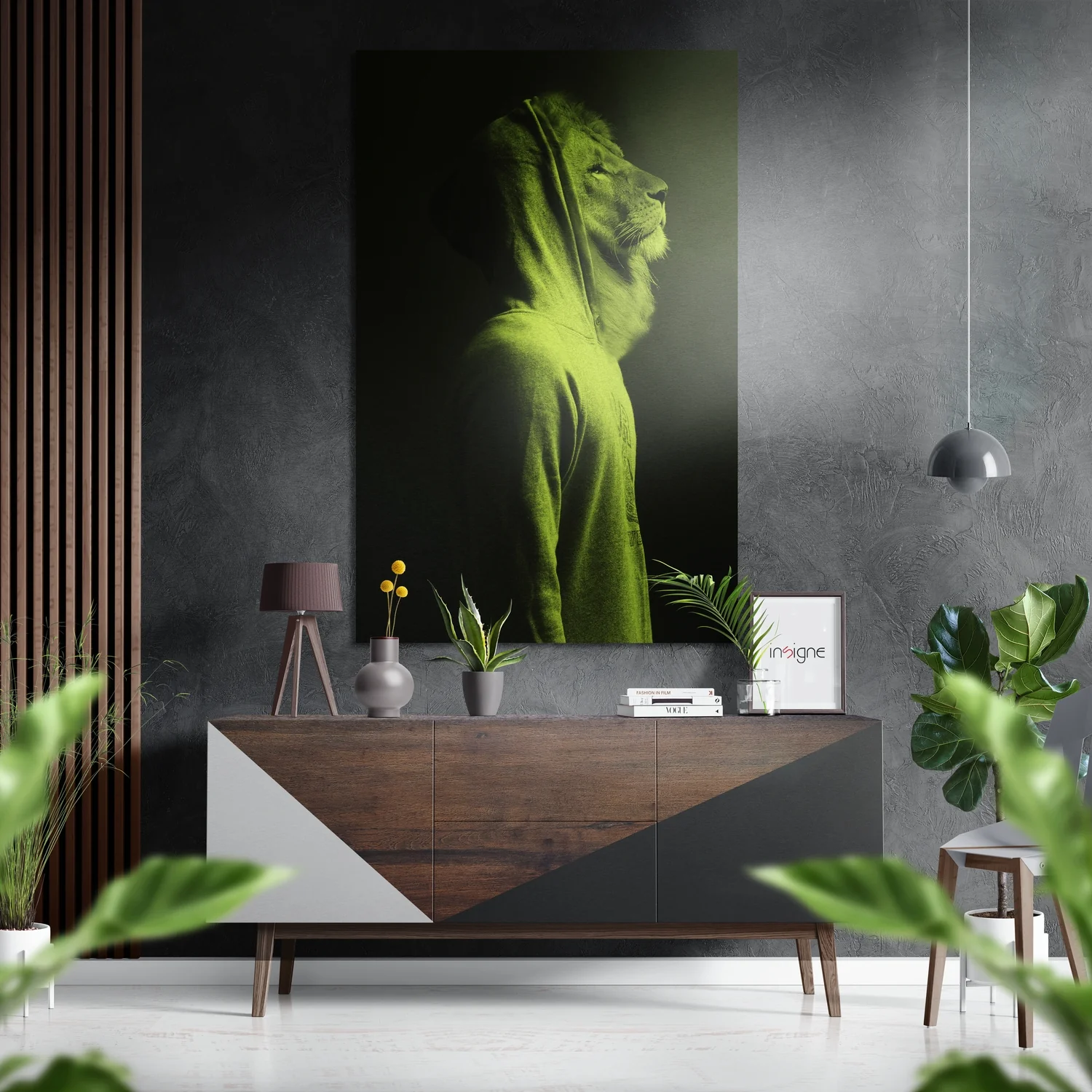 Lion Man Brushed Aluminium Dibond Wall Art