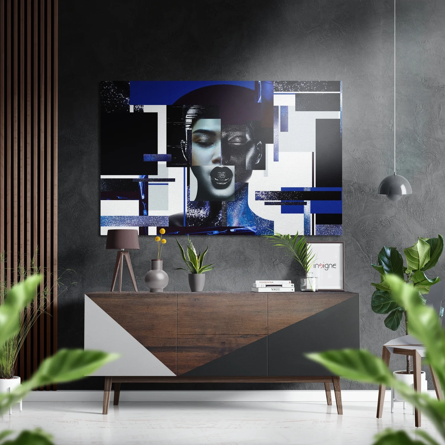 Patchwork Women Brushed Aluminium Dibond Wall Art