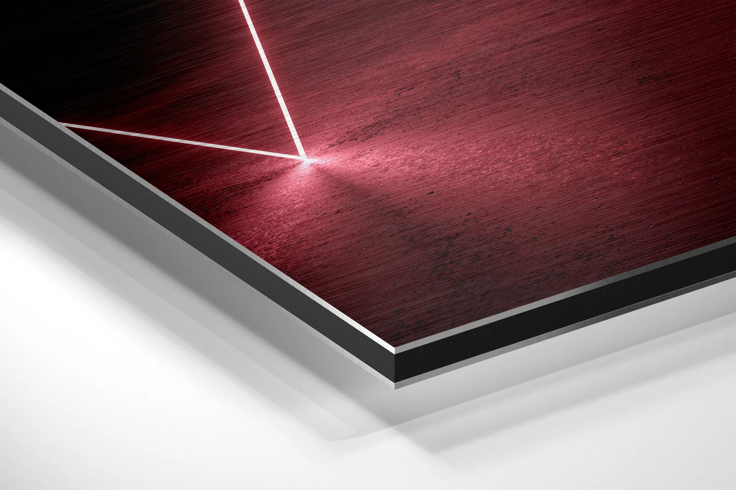Red Lines Brushed Aluminium Dibond Wall Art - Image 2