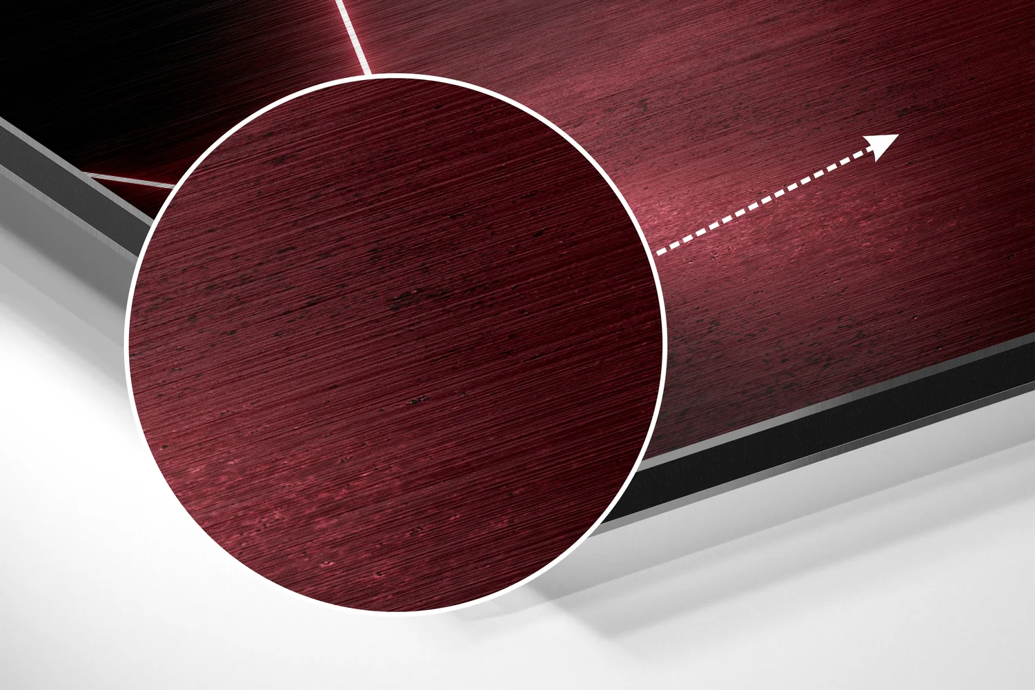 Red Lines Brushed Aluminium Dibond Wall Art - Image 3