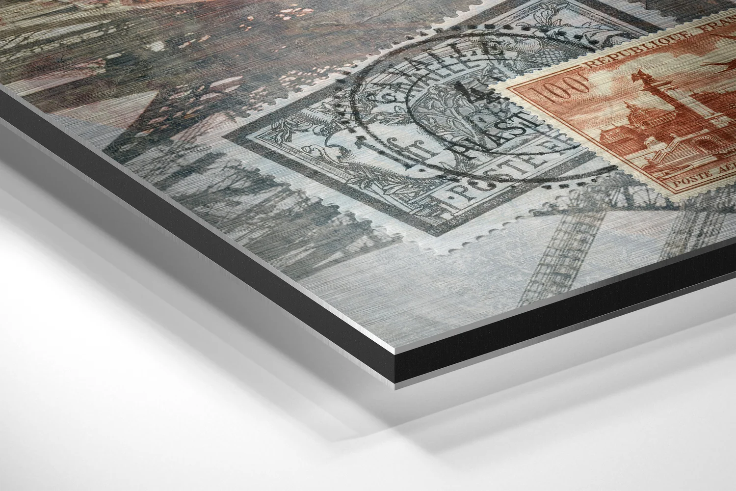 Eiffel Tower Brushed Aluminium Dibond Wall Art - Image 2