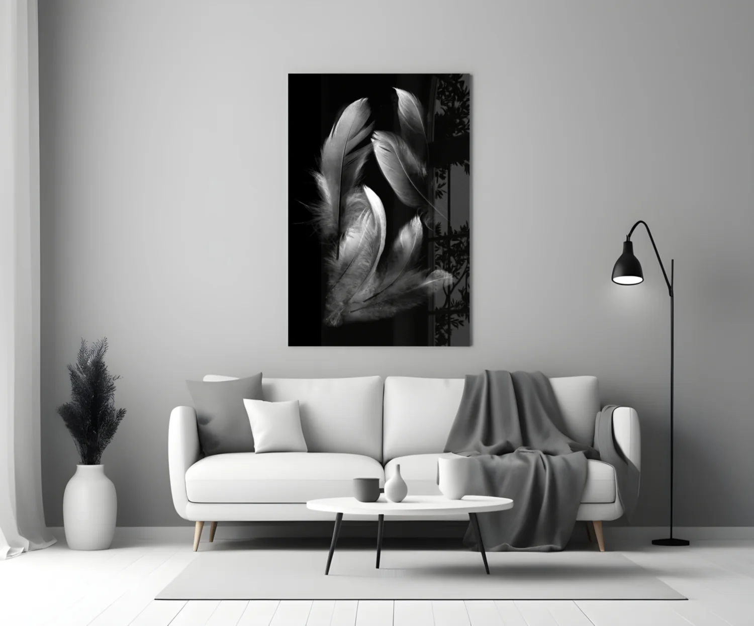 Feather Glass Wall Art - Image 4