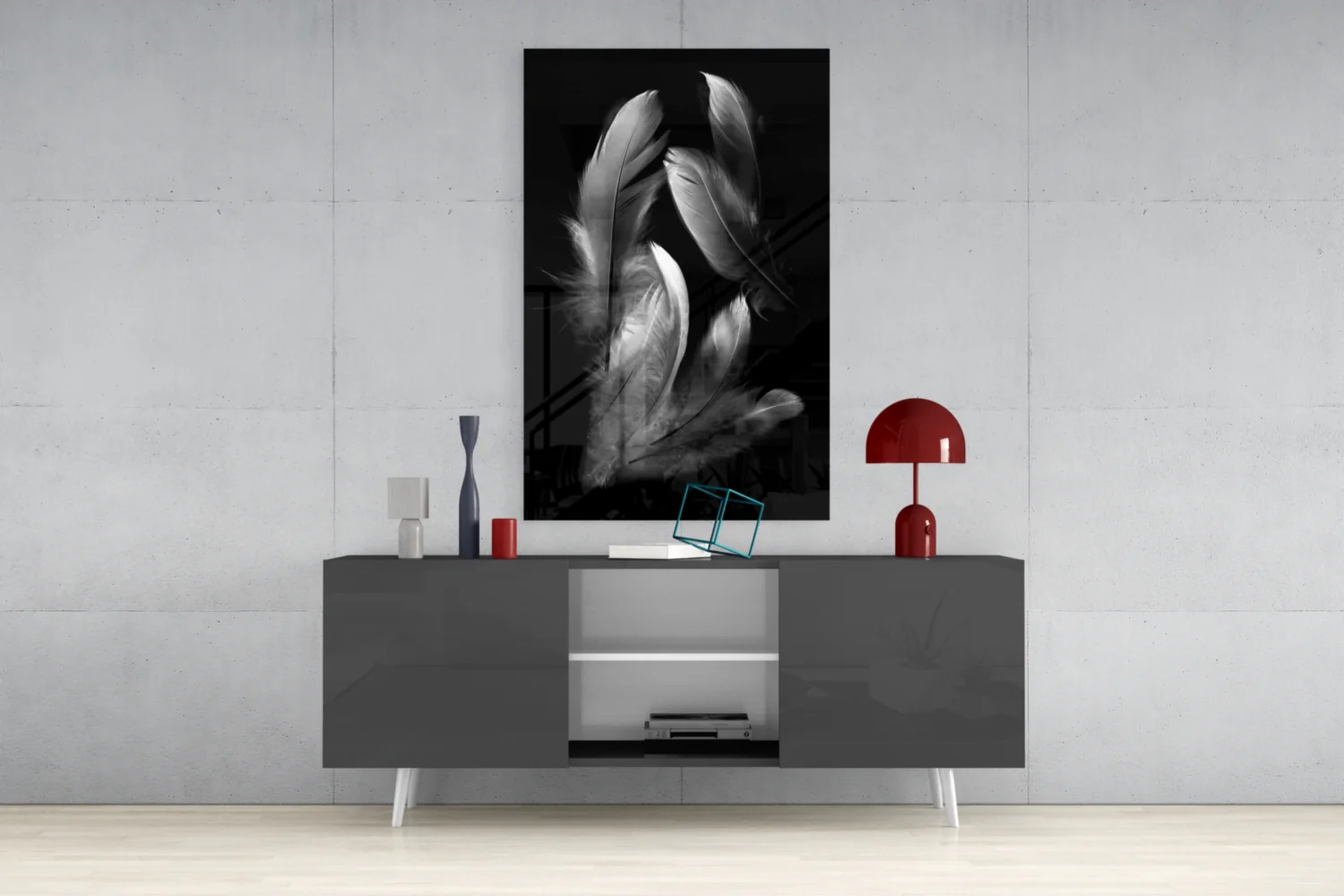 Feather Glass Wall Art - Image 9