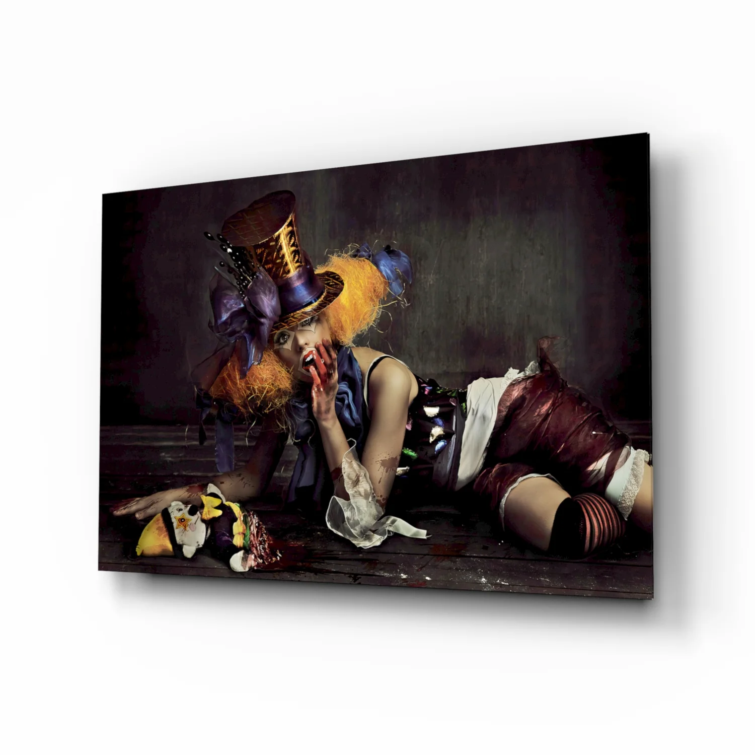 Female Clown Glass Wall Art - Image 2