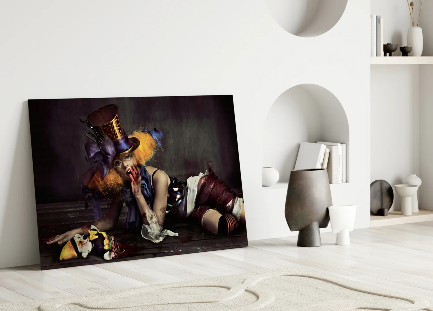 Female Clown Glass Wall Art - Image 4