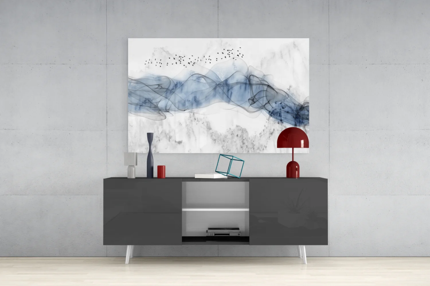 Blue Fog Glass Wall Art - Image 9