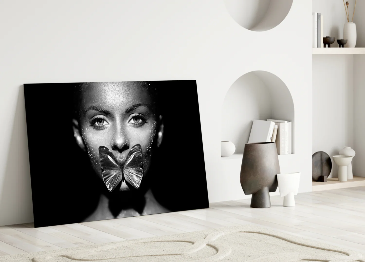 Butterfly Woman Glass Wall Art - Image 4