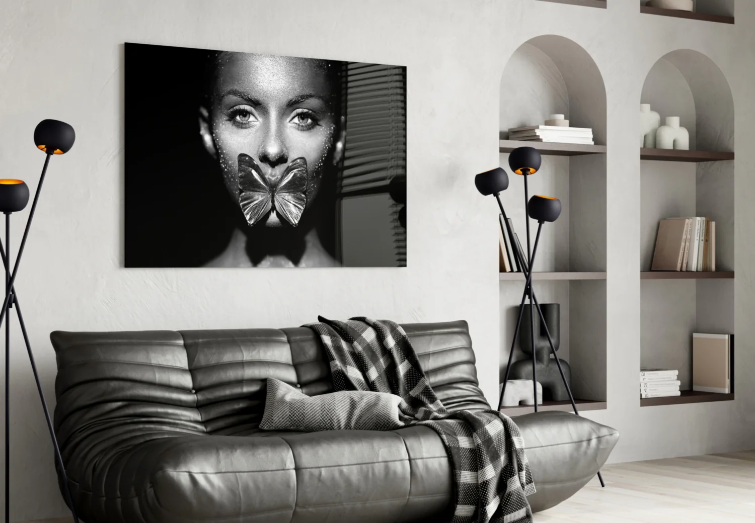 Butterfly Woman Glass Wall Art - Image 5
