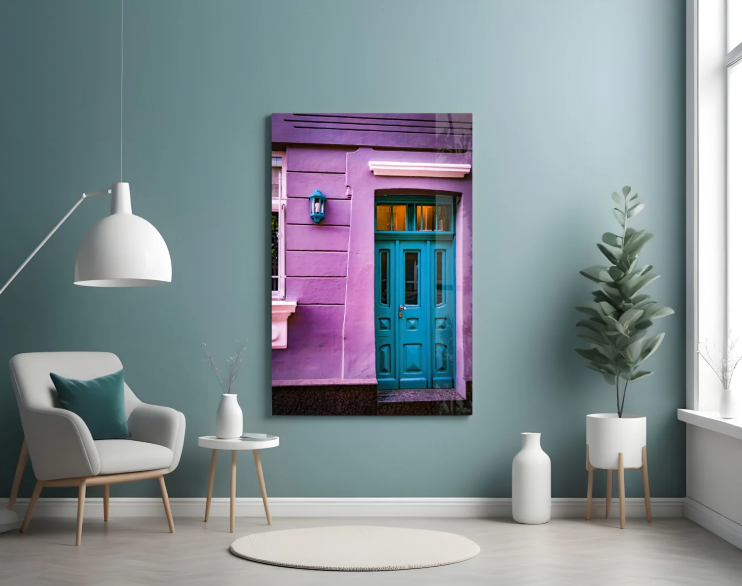 Purple House Glass Wall Art - Image 5