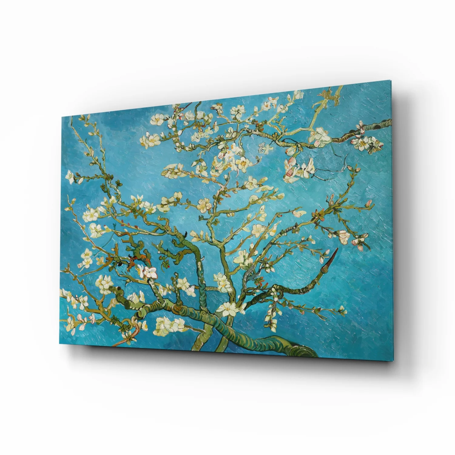 White Flowers Glass Wall Art - Image 2