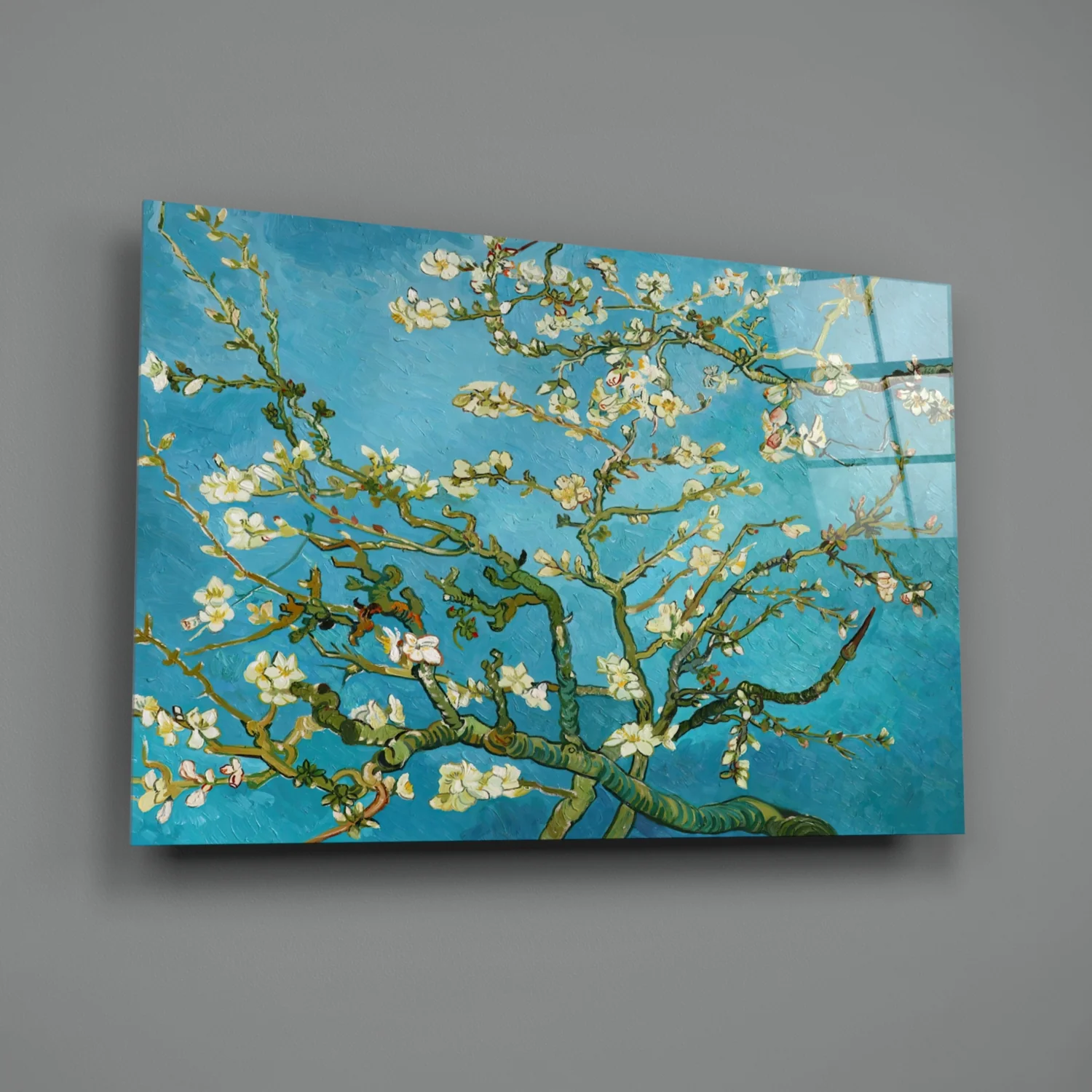 White Flowers Glass Wall Art - Image 3