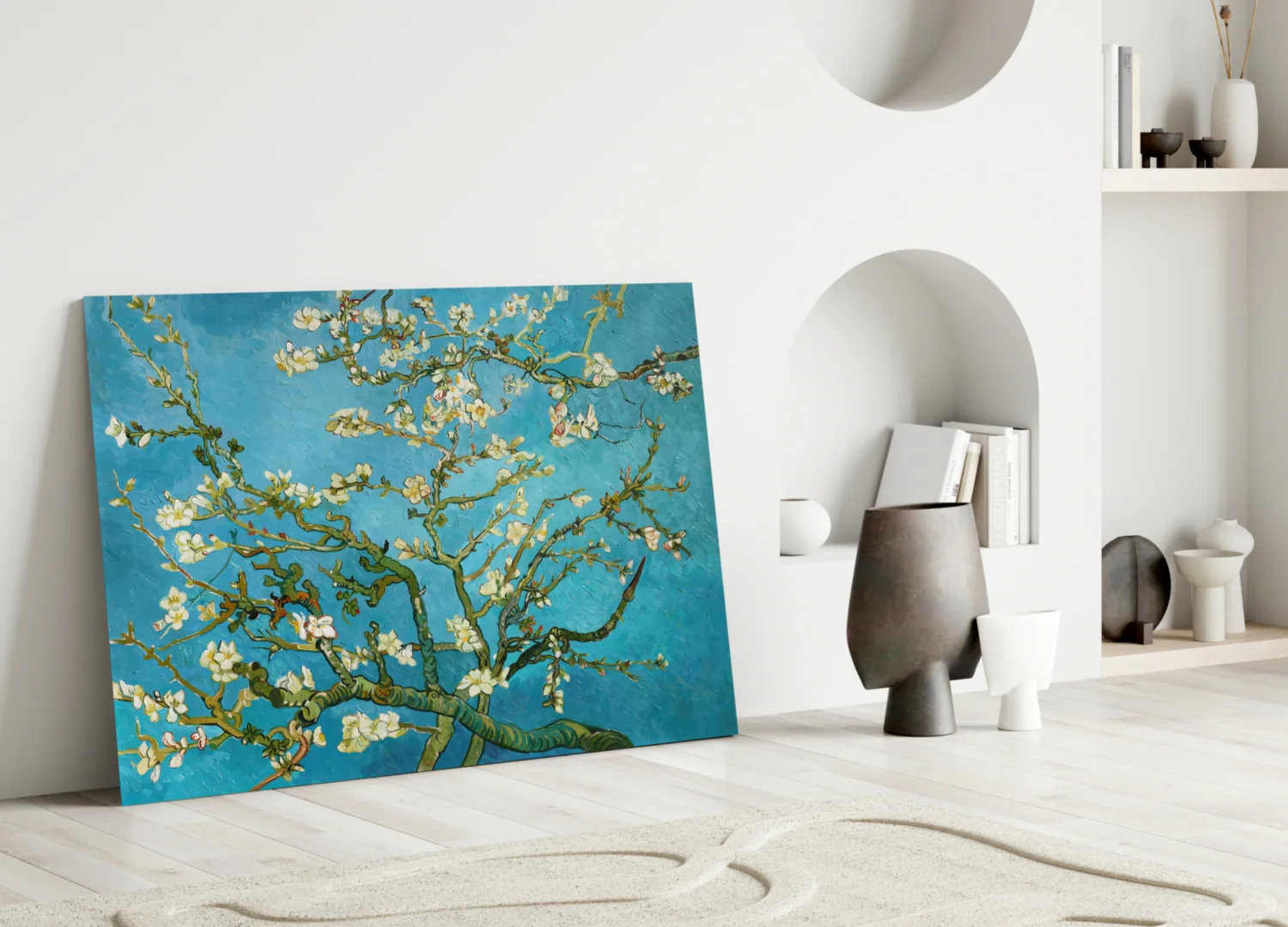 White Flowers Glass Wall Art - Image 4