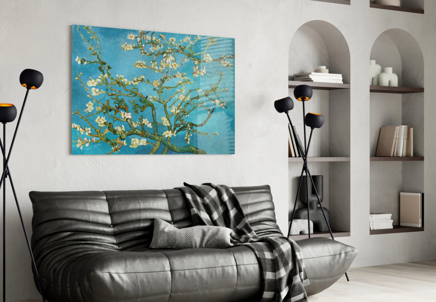 White Flowers Glass Wall Art - Image 5
