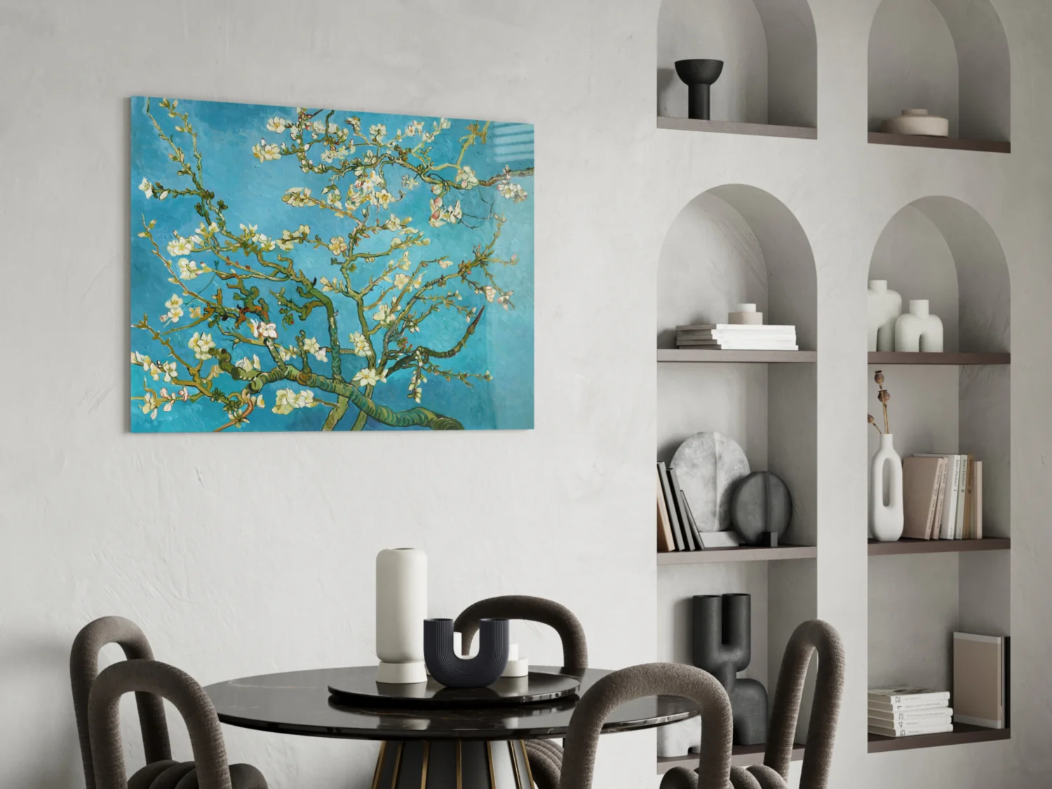 White Flowers Glass Wall Art - Image 6