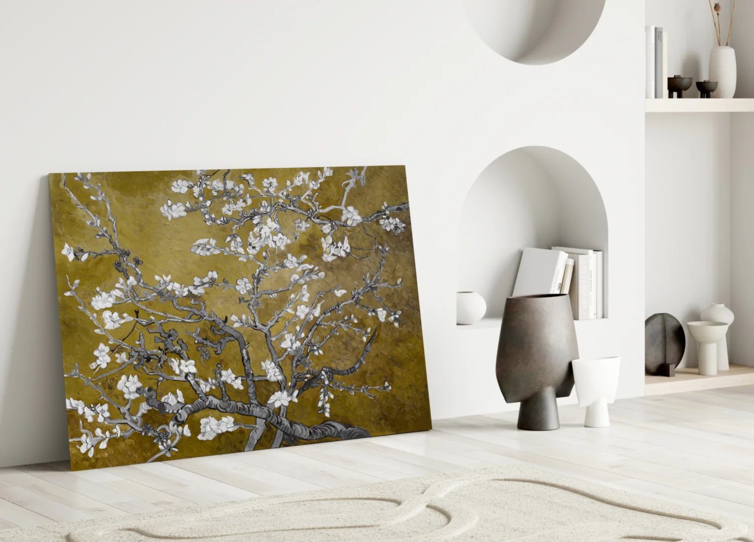 White Flowers Glass Wall Art - Image 4