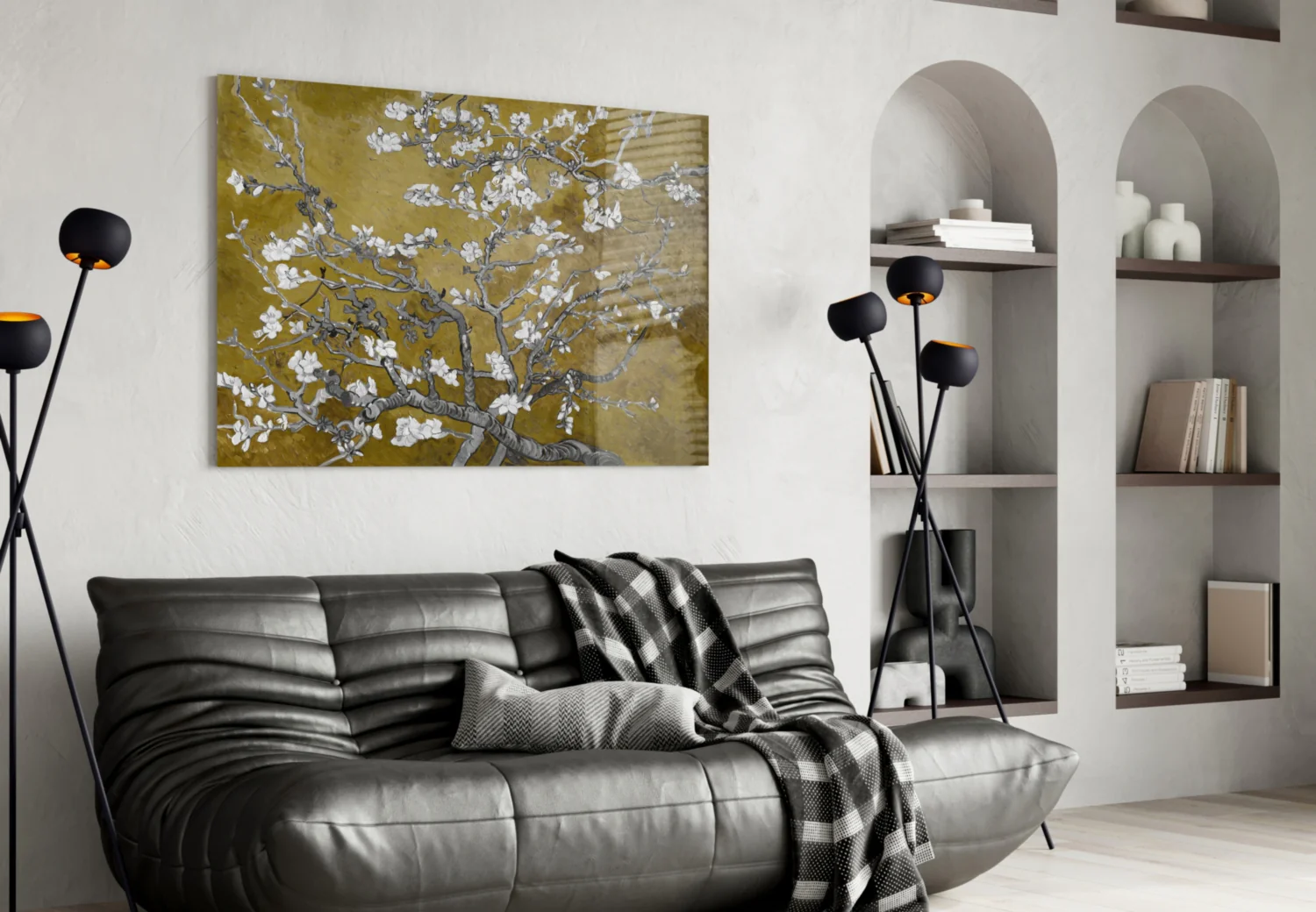 White Flowers Glass Wall Art - Image 5